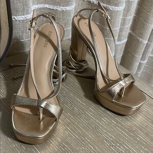 Express Gold Metallic Stiletto Heels